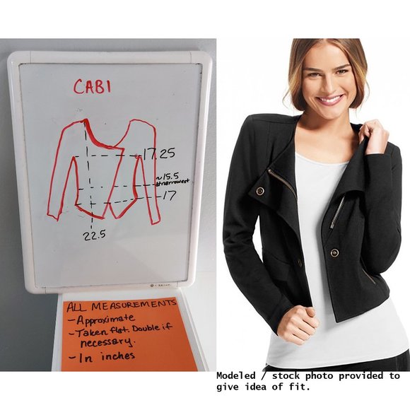 CABI Ponte Knit Moto Jacket Black Style 615 Small - Picture 12 of 14